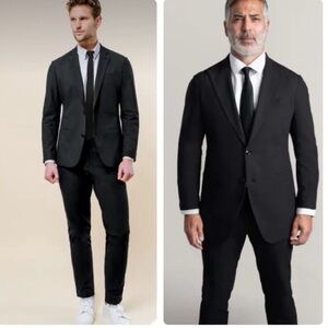 Men's Sene Soho Flex Tech Sport Coat Unstructured Blazer Stretch Formal Black 44